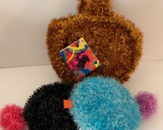 Lucky Wang, New York glitter bag with two zippered pouches