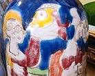 Vintage cubist-style hand-painted Italian vase by Desimone