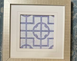 Set of 4 Neiman Marcus-Sourced Lattice Prints in Mother of Pearl Frames. Measures 18" x 18." Photo 1 of 4.