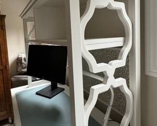 White Desk with Optional Hutch Accessory. Desk Measures 48" W x 22" D; Hutch is 48" W x 16" D x 31" H. Photo 2 of 2.