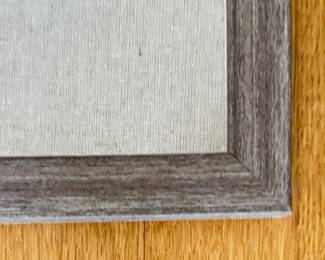 Silver Sea Fan Framed in Linen Shadow Box. Measures 18" x 18". Photo 2 of 2.