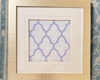 Set of 4 Neiman Marcus-Sourced Lattice Prints in Mother of Pearl Frames. Measures 18" x 18." Photo 4 of 4.