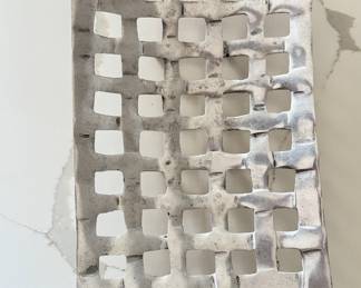 Decorative Metal Lattice Tray. Measures 8" x 16". Photo 2 of 2.