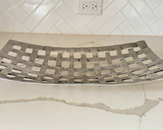 Decorative Metal Lattice Tray. Measures 8" x 16". Photo 1 of 2.