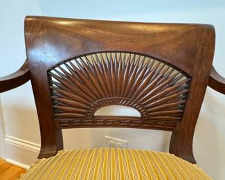 Set of 4 Hand-Carved Antique Portuguese Sunburst Chairs. Photo 3 of 5.