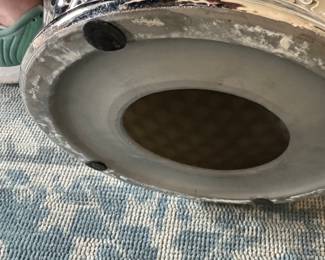 Silver Ceramic Garden Stool. Measures 18" H x 12" D. Photo 3 of 3.