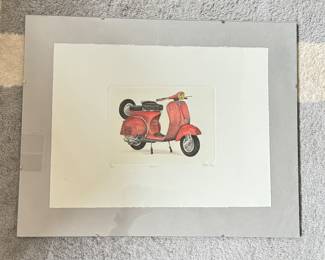 Tornasole Art, Signed and Numbered Vespa Print. Measures 15.5" x 12". Photo 1 of 4.