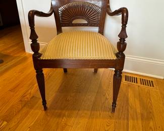 Set of 4 Hand-Carved Antique Portuguese Sunburst Chairs. Photo 1 of 5.