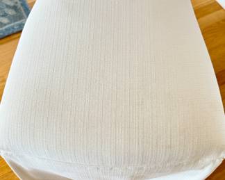 Pair of Custom Parsons-Style Skirted Dining Chairs with Nailhead Trim on Casters. Each Measures 21" W x 26" D x 40" H with 19" Seat Height. Photo 5 of 7.