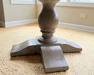 Pottery Barn Weathered Wood Pedestal Dining Table. Measures 48" D x 31" H with 26" Clearance. Photo 4 of 4.