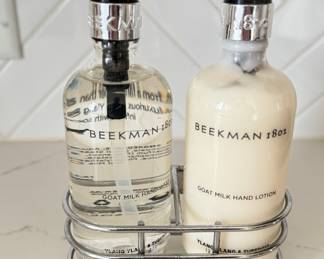 Beekman Soap & Lotion Set with Chrome Holder.