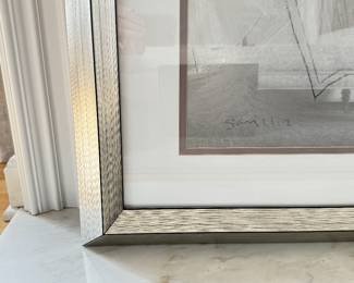 Neiman Marcus Sourced Original Abstract Acrylic Painting. Signed By Artist. Measures 28" W x 36" H Including Frame. Photo 2 of 2.