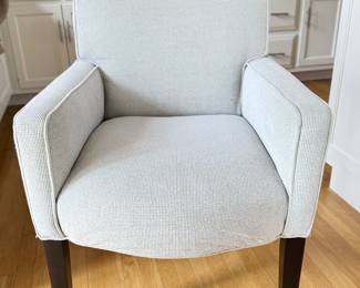 Williams-Sonoma Fitzgerald Chairs Upholstered In Blue/Grey Fabric - 5 Available. Each Measures 25" W x 26" D x 34" H with 19" Seat Height. Photo 1 of 3.