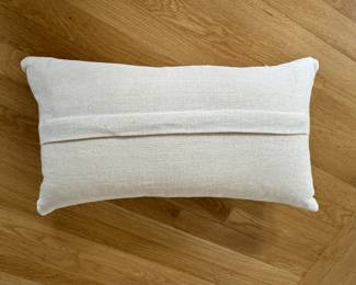 Lattice Cowhide Lumbar Pillow. Measures 20" x 10". Photo 2 of 2.