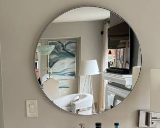 Simple Round Mirror. Measures 29.5" D.