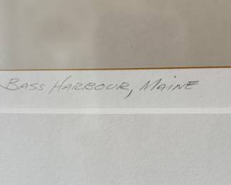 Bass Harbour, Maine Print. Signed By Artist. Measures 23.5" x 19" Unframed; 37.5" x 31" with Frame. Photo 3 of 3.