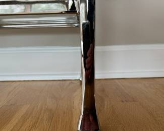 Pottery Barn Chrome and Glass Console With Three Shelves. Measures 65" W x 14" D x 30.5" H. Photo 3 of 3.