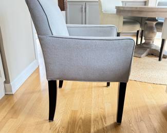 Williams-Sonoma Fitzgerald Chairs Upholstered In Blue/Grey Fabric - 5 Available. Each Measures 25" W x 26" D x 34" H with 19" Seat Height. Photo 2 of 3.