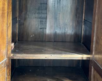 Vintage Two-Door Cabinet with Interior Shelving. Measures 29" W x 17" D x 66" H. Photo 3 of 3.