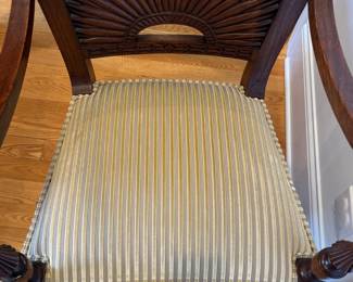 Set of 4 Hand-Carved Antique Portuguese Sunburst Chairs. Photo 4 of 5.