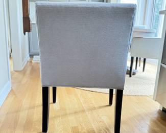 Williams-Sonoma Fitzgerald Chairs Upholstered In Blue/Grey Fabric - 5 Available. Each Measures 25" W x 26" D x 34" H with 19" Seat Height. Photo 3 of 3.