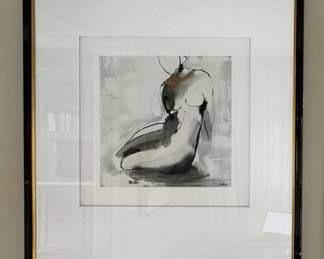 Ethan Allen Pictures Sketches of Woman in Ebony Lacquered Frame - 2 Available. Each Measures 29" x 36". Photo 2 of 2.