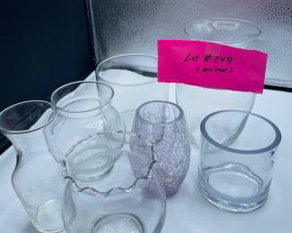 Lot #249- 7 Misc Vases-$7