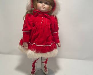 Vtg Brinns porcelain ice skating doll
