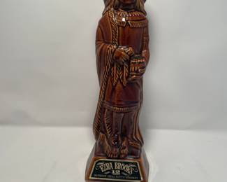 Vtg 1968 Ezra Brooks cigar store Indian chief decanter