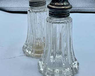 #237 -Large Pair Salt & Pepper Silver Plated Shakers -$6