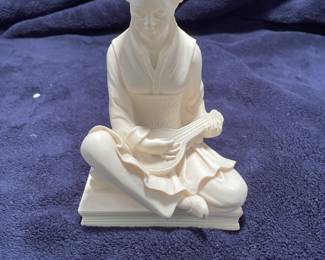 Alabaster resin statue Asian woman geisha -$45