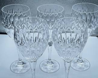 #201, Vintage Cristal D’Arques Wine Goblets , set of 5- $20