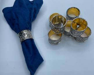 #276 Vintage Silver Plated Candle Rings with Cherub Design (set of 8)