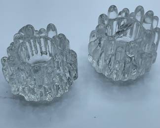 #219 - Kosta Boda Polar Ice Votives Qty 2 , set $20