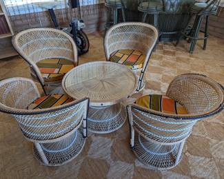 Wicker Table and Chair Set