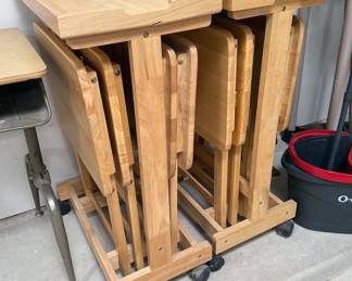 Wood TV trays (2 sets)
