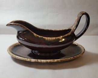 Vintage Hull Oven Proof USA, Brown Drip Glaze Pottery