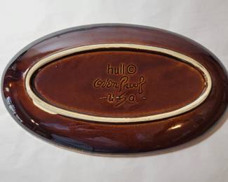 Vintage Hull Oven Proof USA, Brown Drip Glaze Pottery