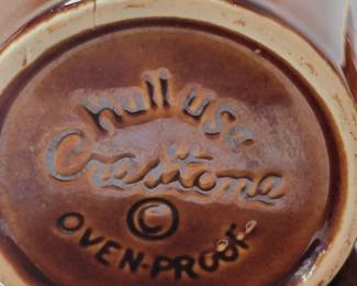 Vintage Hull Oven Proof USA, Brown Drip Glaze Pottery