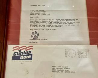 Signed letter by Socks Clinton