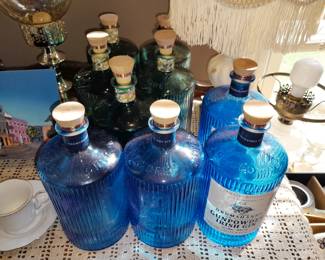 Blue & Green Decorative Bottles
