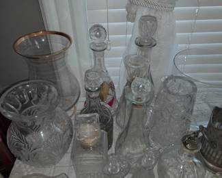 Crystal Bowls, Platters, Vases, Etc.