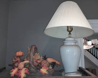 Lamp & Thanksgiving Basket