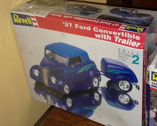 SEALED Model Kit By Revell - '37 Ford Convertible With Trailer