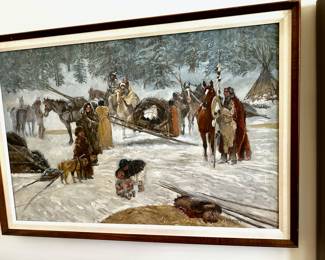 Glen Hopkinson Large oil Indian Camp