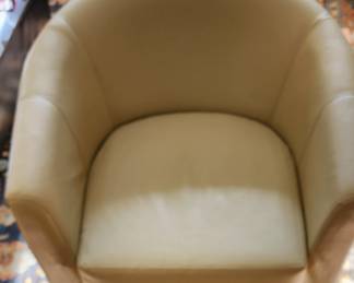 Leather barrel chair. $125.00