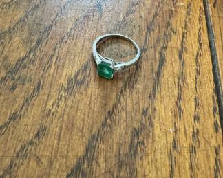 White Gold Emerald Ring. Photo 1 of 2. 