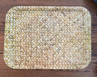Metal Faux Woven Natural Fiber Trays. Photo 2 of 2. 