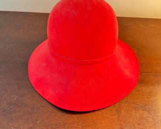 Vintage Red Saks Fifth Avenue Hat. Photo 2 of 3. 