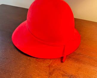 Vintage Red Saks Fifth Avenue Hat. Photo 1 of 3. 